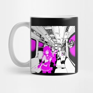 Anime girl taking a train ride Mug